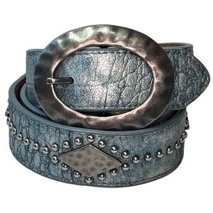 Silver Textured Women's Belt